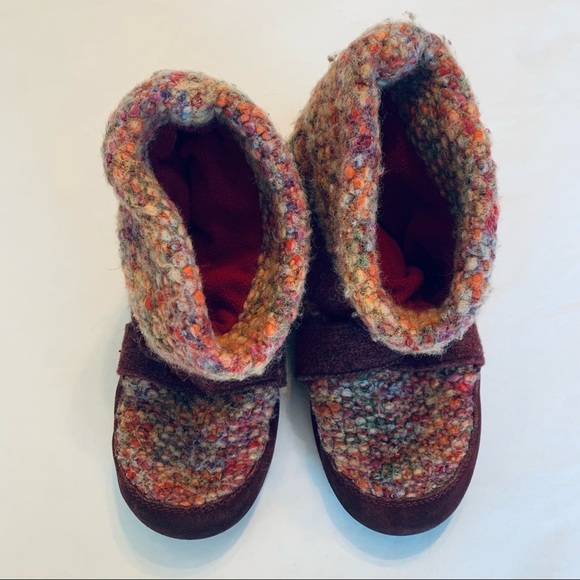 ACORN Tweed multicolor burgundy ankle boot small size 6 women - Picture 4 of 6